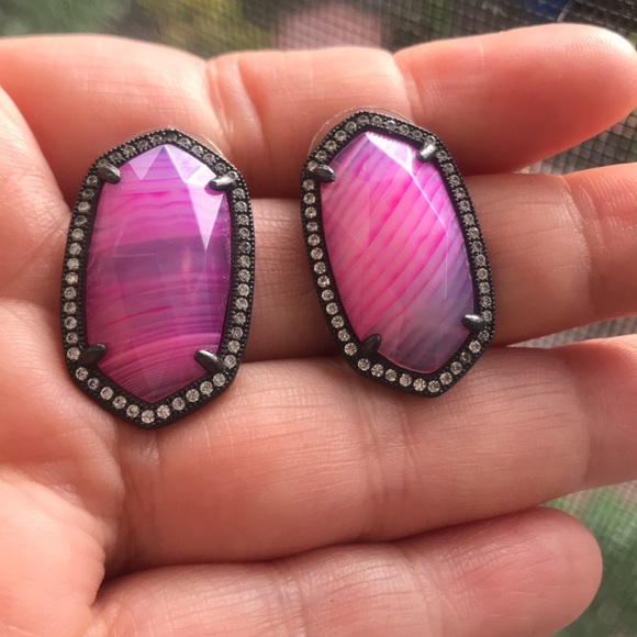 Ks Elsie earrings pink agate - Picture 2 of 5
